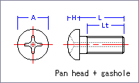 Pan head gas hole screw [Unified] Drawing
